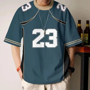 Maillot de football américain Moisture Round Neck Short Sleeve Comfortable Sportswear for Summer Sports and Workouts - Product Image 4