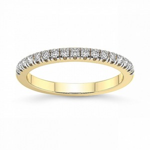 Petite Half Eternity <b>Row</b> Lab Grown Diamond 0.25 Ct Tw 14K Solid Gold FG Color VS Clarity 17 Diamond Classic Handmade Style - Product Image 2