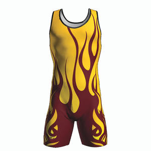 Vêtements d'arts martiaux urbains personnalisables pour hommes, confortable 100% Spandex Wrestling Singlet One-Piece Stretch Tops - Product Image 4