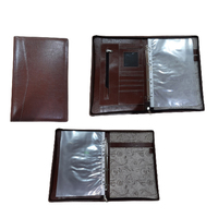 Carpeta de archivos de cuero genuino personalizada, soporte de documentos profesional OEM Premium para Cartera de entrevistas y organización de archivos