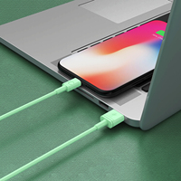 Câble de données USB 2M 3A pour iPhone HCB-03-IP câble de téléphone portable de couleur verte