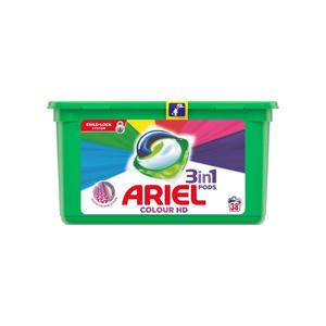 Cápsulas de detergente para ropa todo en uno Ariel para una limpieza potente, colores brillantes y aroma fresco que no se necesita medir - Product Image 1
