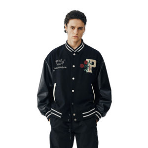 Veste universitaire Tealom pour homme, style urbain, décontractée, d'hiver, type baseball, bomber, unisexe, verte et blanche, avec lettrage, à capuche, 1 pièce - Product Image 1