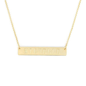 Collier barre gravé tendance Jeulia en acier inoxydable, cadeau idéal - Product Image 1