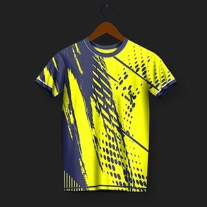 เสื้อยืดคอกลมผู้ชายแฟชั่นเสื้อสเวตเตอร์ฤดูร้อนแห้งเร็วพิมพ์ลายทางยาวฟิตเนสถนนแบดมินตันฟุตบอล - Product Image 4