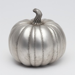 Sculpture de citrouille vintage en aluminium, art métallique poli à la main, créant des accents décoratifs raffinés d'Halloween pour les tables - Product Image 6