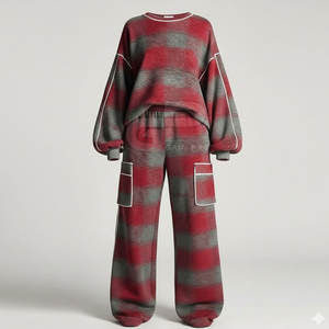 Ensemble deux pièces oversize pour femme, haut et pantalon amples, tenue décontractée, ensemble deux pièces oversize pour tous les jours - Product Image 4