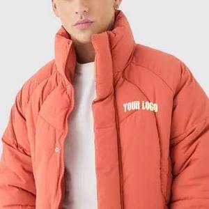 Chaqueta Acolchada Personalizada con Logotipo para Hombre, Chaqueta de Invierno Acolchada, Ropa de Abrigo con Capucha de Dos Tonos, Chaqueta de Burbuja con Cuello Alto - Product Image 2