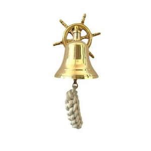 Campana de latón macizo de alta calidad, campana colgante con acabado dorado, recepción de Bar escolar para interiores y exteriores, trofeo de barco montado en la pared marino - Product Image 1