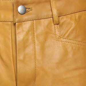 Pantalons décontractés en cuir PU pour hommes fabriqués en usine taille haute Slim Fit Style Sport toile tissu dernière mode vente en ligne - Product Image 6