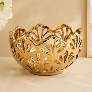 Moderno Tazón Decorativo Metálico Perforado para Regalos de Z U Handicraft - Product Image 1