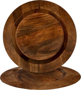 Platos de Madera de Lujo Hechos a Mano, Redondos y Ecológicos para Uso Doméstico, Decoración de Mesa y Comedor, Fáciles de Limpiar - Product Image 1