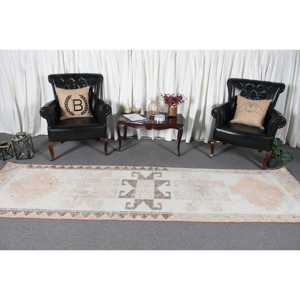 Turkish <b>Rug</b>, 3.1x11.2 ft <b>Runner</b> <b>Rug</b>, White Striped Wool Vintage <b>Rug</b> - Product Image 2