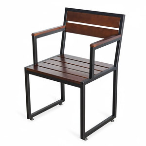 Modern <b>Dining</b> <b>Chair</b> with Rubber Wood Armrests & Iron Frame for Home <b>Dining</b> (GCF123) - Product Image 1