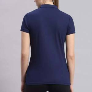 Polo de diseño de uniforme de marca para mujer, camiseta Polo de manga corta con tres botones y tacto de seda para mujer, camiseta de Golf transpirable para niñas - Product Image 6