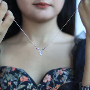 Collier Cœur de Cerf en Argent 925 avec Diamant, Plaqué Platine, Or Rose et Rhodium, Chaînes Tendance pour Cadeau de Fiançailles pour la Personne Chérie - Product Image 3