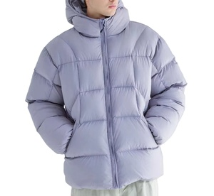 Veste matelassée en toile épaisse et chaude à col montant pour homme, personnalisée avec broderie OEM, de haute qualité, pour l'hiver - Product Image 5