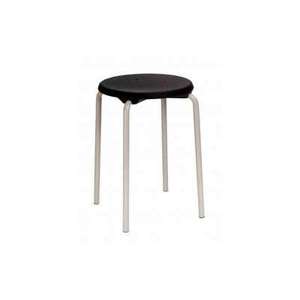 Sgabello impilabile nero struttura in acciaio altezza seduta 500 mm - Product Image 2