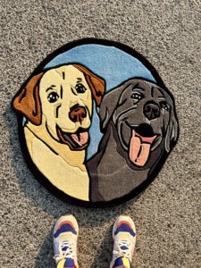 Haute qualité 100% nouvelle-zélande laine tapis à la main 3D dessin animé chien décoration Logo personnalisé tapis ensemble coloré tapis ensemble - Product Image 5