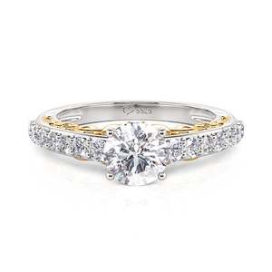 Jeulia 18K Gold Plated Diamond Inlay Crown Engagement Ring-Fashionable Korean Trendy Style - Product Image 3