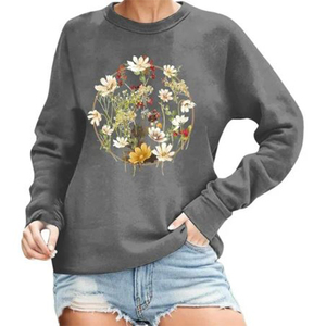 Jersey liso de gran tamaño de algodón 100% de alta calidad para mujer sudadera bordada para invierno - Product Image 2