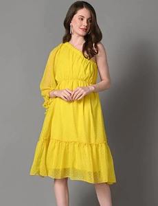 Robe décontractée élégante en coton indien fait à la main pour les femmes pour les fêtes et l'été. - Product Image 5