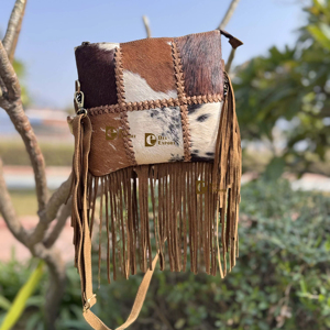 Nouveau design élégant de sac à bandoulière en cuir de vachette à franges en cuir de vachette sac à main bandoulière lettre gland mode gitane - Product Image 1