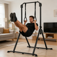 Station de musculation horizontale en acier robuste avec barre de traction réglable pour exercices à domicile 180CM