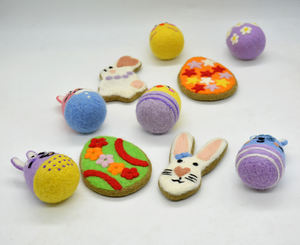 Juego de Conejito y Huevo de Pascua de Fieltro Hecho a Mano, Decoración Navideña de Lana Suave, Suministro Directo del Fabricante - Product Image 2