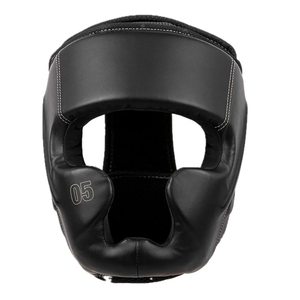 Casque de boxe personnalisé avec barre faciale, protège-tête MMA pour sparring, protection faciale en cuir noir mat, barre nasale, casque d'entraînement - Product Image 1