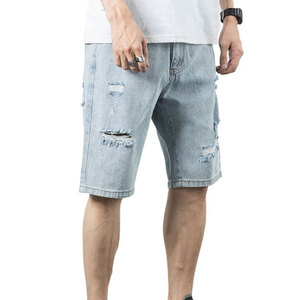 Shorts Vaqueros de Diseño Desgastado Personalizados de Moda Urbana Vintage para Hombre - Product Image 2