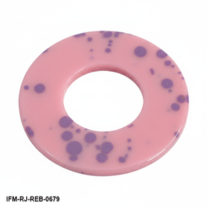 Brazalete de Resina Rosa Hecho a Mano - Joyería de Diseño Asimétrico con Puntos - Product Image 2