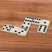 Jeu Double Six Domino dans une boîte en similicuir de qualité supérieure pour des heures de plaisir