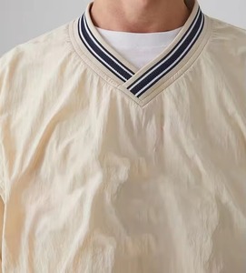 Custom wholesale Blank Oversized Sweatshirt <b>light</b> weight Nylon Waterproof fabric Ribbed <b>Neck</b> Pullover Sweatshirt Men - Product Image 3