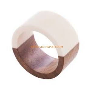 Bois et Marbre Forme Ronde Table Top Décoratif Rond De Serviette Designer Attrayant Fantaisie Blanc et Marron Couleur Ménage Serviette - Product Image 1