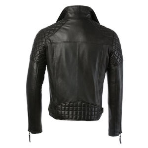 Veste en cuir pour motards classique Brando en cuir noir de qualité supérieure pour hommes avec veste en cuir Lac pour hommes - Product Image 2
