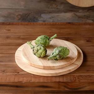 Juego de 2 Tablas de Cortar Redondas de Madera Modernas - Product Image 1