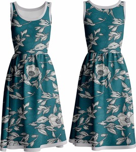 TrendyAttire mujer Vintage encaje gasa té-longitud sin mangas A-line cóctel fiesta Tank Top cuello redondo vestidos de diseño personalizado - Product Image 5