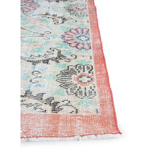 Tapis en laine noué à la main gris et noir vintage, motif floral-abstrait, rectangulaire, moelleux, pour salon, couloir, décoration Pae-3269 - Product Image 4