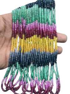 Cuentas de Rondelle de piedras preciosas múltiples de 3mm, mezcla de arcoíris, cuentas sueltas de hebra facetada de alto grado para fabricación de joyas, lote al por mayor - Product Image 3