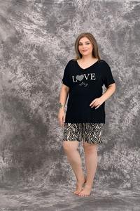 Ensemble de pyjama pour femmes grandes tailles, haut à manches courtes et short, vêtements de nuit confortables, vêtements de maison de grande taille - Product Image 5