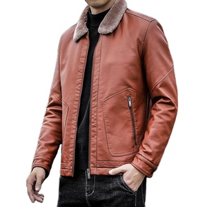 Chaqueta de cuero PU a prueba de viento para hombre de otoño e invierno, chaqueta de cuero de marca de moda para hombre, chaqueta de hombre de alta calidad con soporte de Color sólido - Product Image 1