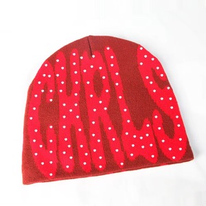 New Arrival Jacquard Rhinestone <b>Beanie</b> Winter Warm Stones <b>Beanies</b> with Custom logo Knitted Skull Cap for Men and <b>Women</b> 2025 - Product Image 5