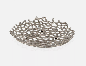 Cuenco decorativo único de aluminio dorado para frutas, centro de mesa de Metal ovalado redondo para oficina en casa con hermoso patrón - Product Image 1