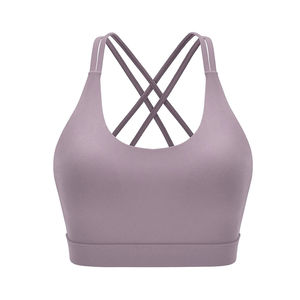 Soutien-gorge de sport confortable et respirant à coupe ajustée avec logo personnalisé imprimé sur le devant, maintien élevé pour femmes - Product Image 3