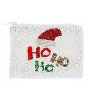 HO HO Handmade Christmas Coin Pouch Seed Beads Clutch <b>Wallet</b> Purse Custom Logo Embroidery Beaded Crafts Textile & <b>Fabric</b> Gifts - Product Image 5