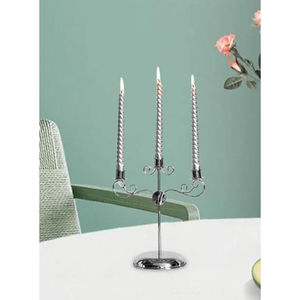 Photophore décoratif classique 3 bras chandelier candélabre pour décoration intérieure ornement Argent au meilleur prix - Product Image 1