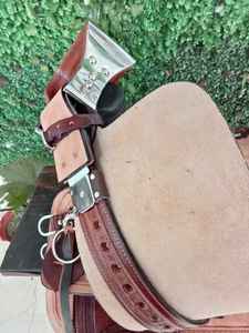 ADEEFA, sillín de doma de calidad superior de cuero marrón hecho a mano, cómodo estilo occidental inglés, suministro de fábrica para montar a caballo - Product Image 5