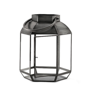 Nouveauté Lanterne artisanale en fer noir de style européen en forme d'hexagone Décoration de sol pour la maison Événements de Noël Utilisation de bougies - Product Image 5