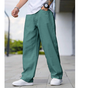 Pantalones vaqueros holgados de gran tamaño para hombre, pantalones vaqueros de pierna ancha relajados con ajuste cómodo, tela duradera, moda informal de moda callejera - Product Image 2